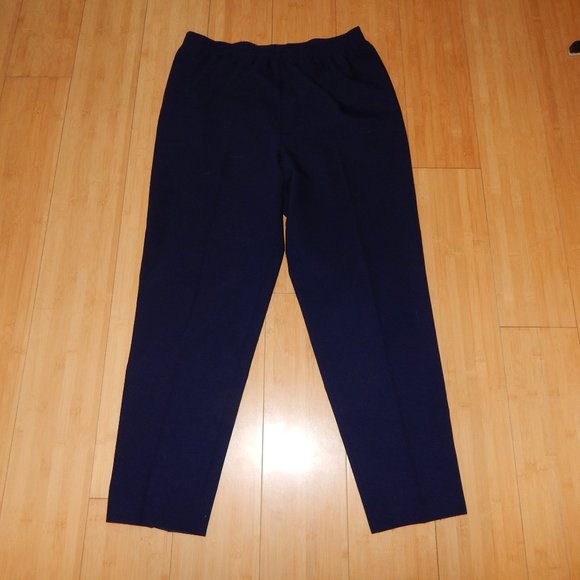 Allison Daley Plus Size 16 Navy Blue Pants Trousers with Pockets Vintage - Picture 1 of 6